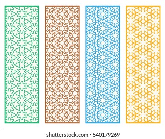 Decorative doodle lace borders patterns. Tribal ethnic arabic, indian, turkish ornament, bookmarks templates set. Isolated design elements. Stylized geometric floral border, fashion collection