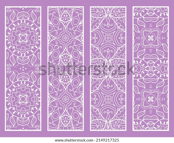 Decorative\
doodle line borders with repeating texture. Tribal ethnic arabic,\
indian, turkish ornament, bookmarks templates set. Isolated design\
elements. Stylized lace patterns\
collection