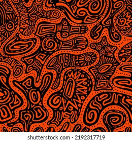 Decorative doodle seamless pattern with ornamental ethnic style.