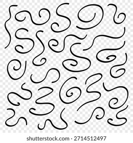 Garabatos decorativos. línea doodle elemento Vector