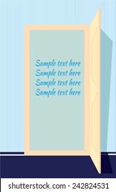  decorative door open with text