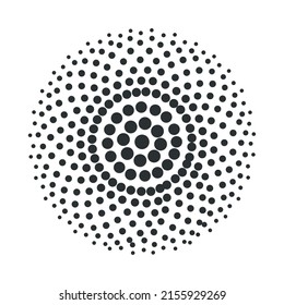 decorative dots round design on white background