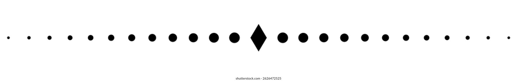 Decorative dotted divider line. Abstract geometric border text separator element