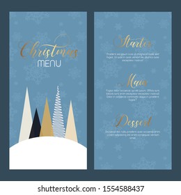 Decorative double sided Christmas menu design