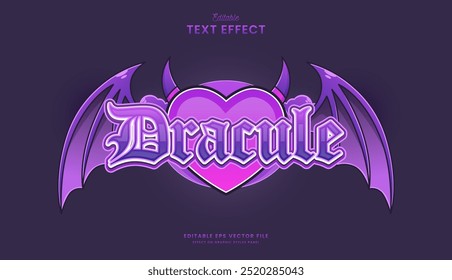 decorativo dracula coração editável projeto de efeito de texto