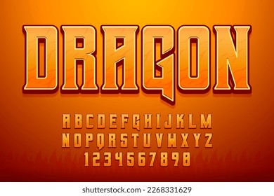 decorative dragon Font and Alphabet vector