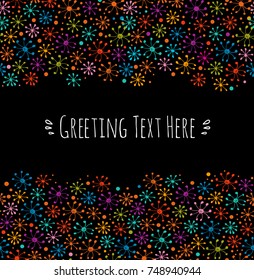 Decorative drawn banner. Doodle hand drawn abstract border. Greeting poster