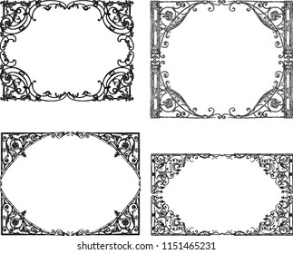 Decorative drawn frames from architectural details