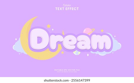 decorative dream space editable text effect design