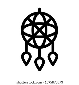 Decorative Dreamcatcher Icon Vector. Outline Decorative Dreamcatcher Sign. Isolated Contour Symbol Illustration