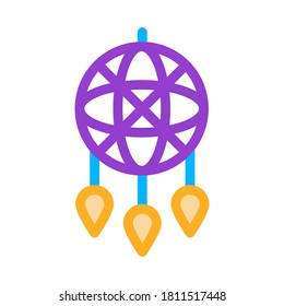 Decorative Dreamcatcher Icon Vector. Outline Decorative Dreamcatcher Sign. Isolated Contour Symbol Illustration
