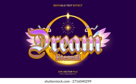 Diseño de efecto de texto editable de luna de ensueño decorativo