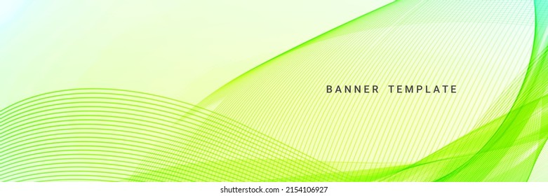 Decorative dynamic wavy colorful green texture banner template 
