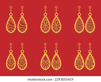 Decorative Earrings Laser Cut design, 