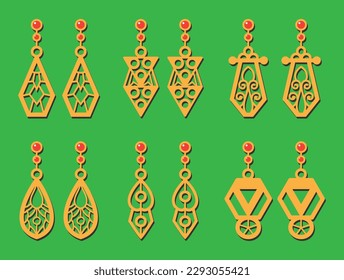 Decorative Earrings Laser Cut design, 