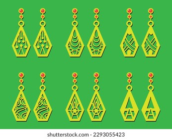 Decorative Earrings Laser Cut design, 