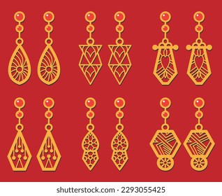 Decorative Earrings Laser Cut design, 