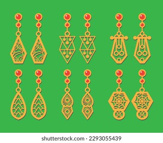 Decorative Earrings Laser Cut design, 