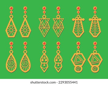 Decorative Earrings Laser Cut design, 