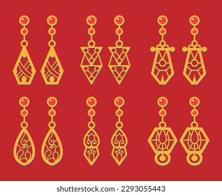 Decorative Earrings Laser Cut design, 