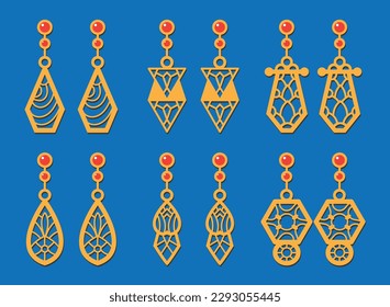 Decorative Earrings Laser Cut design, 