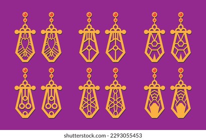 Decorative Earrings Laser Cut design, 