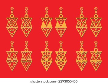 Decorative Earrings Laser Cut design, 