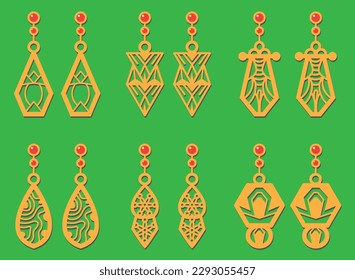 Decorative Earrings Laser Cut design, 