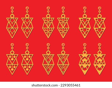 Decorative Earrings Laser Cut design, 