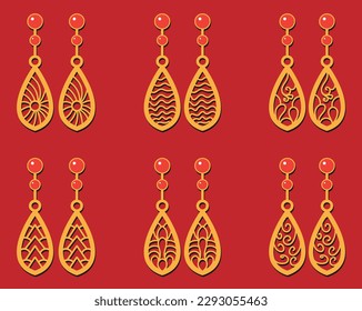 Decorative Earrings Laser Cut design, 