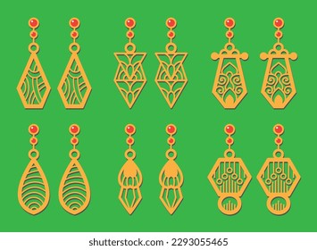 Decorative Earrings Laser Cut design, 