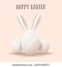Decorative Easter background with eggs and cute bunny ears