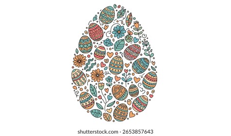 Decorative easter egg artwork with intricate mosaic pattern and floral motifs celebrating spring festivities