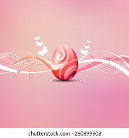 Decorative Easter egg background with butterflies