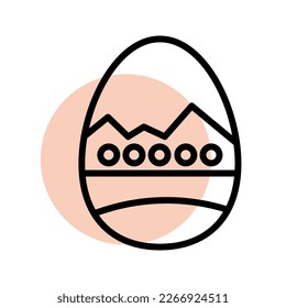 Decorative Easter egg outline vector icon illustration