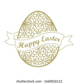 Decorative Easter egg, vector greeting template