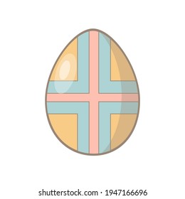 Decorative easter egg vector illustration isolated on a white background. Simple flat riligious icon for graphic design.