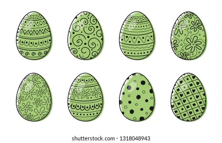 Decorative Easter eggs - collection. Vector