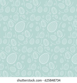The decorative Easter eggs with different patterns and different sizes.  Background for happy Easter day