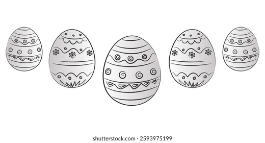 Decorative Easter Eggs with Intricate Patterns – Festive Holiday Illustration