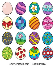 Decorative Easter eggs theme set 2 - eps10 vector illustration.