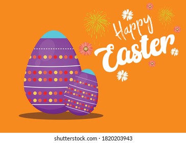 Decorative Easter eggs, vector illustration