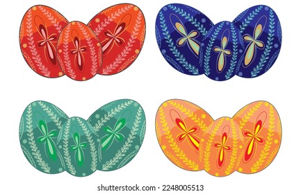 Decorative Easter Eggs Vector Illustration
