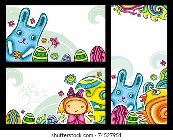Decorative Easter floral banners 2 collection from floral series