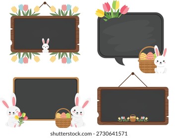 Decorative Easter Greeting Card Template With Blank Space