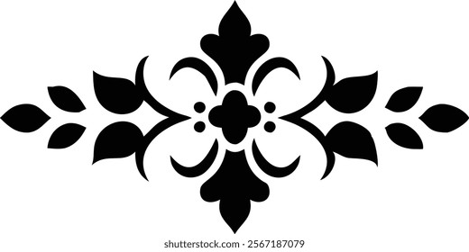 Decorative Eastern Design Elements - Laser Cut Black Silhouettes.Perfect for engraving, laser cutting, and crafting projects. Ideal for creative professionals and hobbyists.
