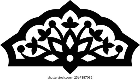 Decorative Eastern Design Elements - Laser Cut Black Silhouettes.Perfect for engraving, laser cutting, and crafting projects. Ideal for creative professionals and hobbyists.