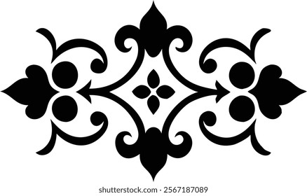 Decorative Eastern Design Elements - Laser Cut Black Silhouettes.Perfect for engraving, laser cutting, and crafting projects. Ideal for creative professionals and hobbyists.