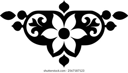 Decorative Eastern Design Elements - Laser Cut Black Silhouettes.Perfect for engraving, laser cutting, and crafting projects. Ideal for creative professionals and hobbyists.