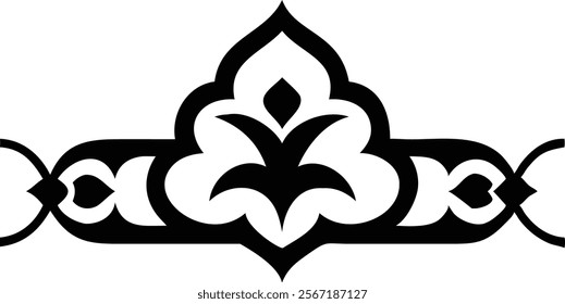 Decorative Eastern Design Elements - Laser Cut Black Silhouettes.Perfect for engraving, laser cutting, and crafting projects. Ideal for creative professionals and hobbyists.